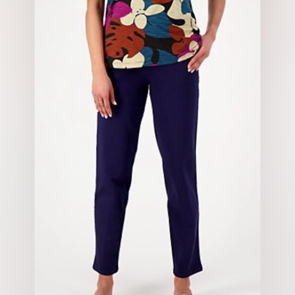 NEW - Denim & Co. Original Waist Stretch Petite Side Pocket Pant-Core A600873